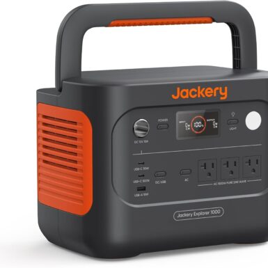 Jackery Explorer 1000 v2 Portable Power Station,1070Wh,1500W | 1 Hr Fast Charge, LiFePO4 Battery, 100W USB-C Output, Solar Generator for Camping, Emergency, RV (Solar Panel Optional)